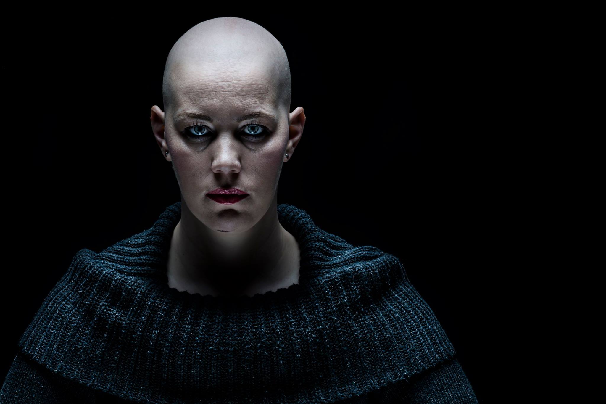 Harald Peter, Christine Raab, Aschaffenburg, schwarz-weiß, Glatze, Frau, Fotoshooting, Make-Up Artist, (4)